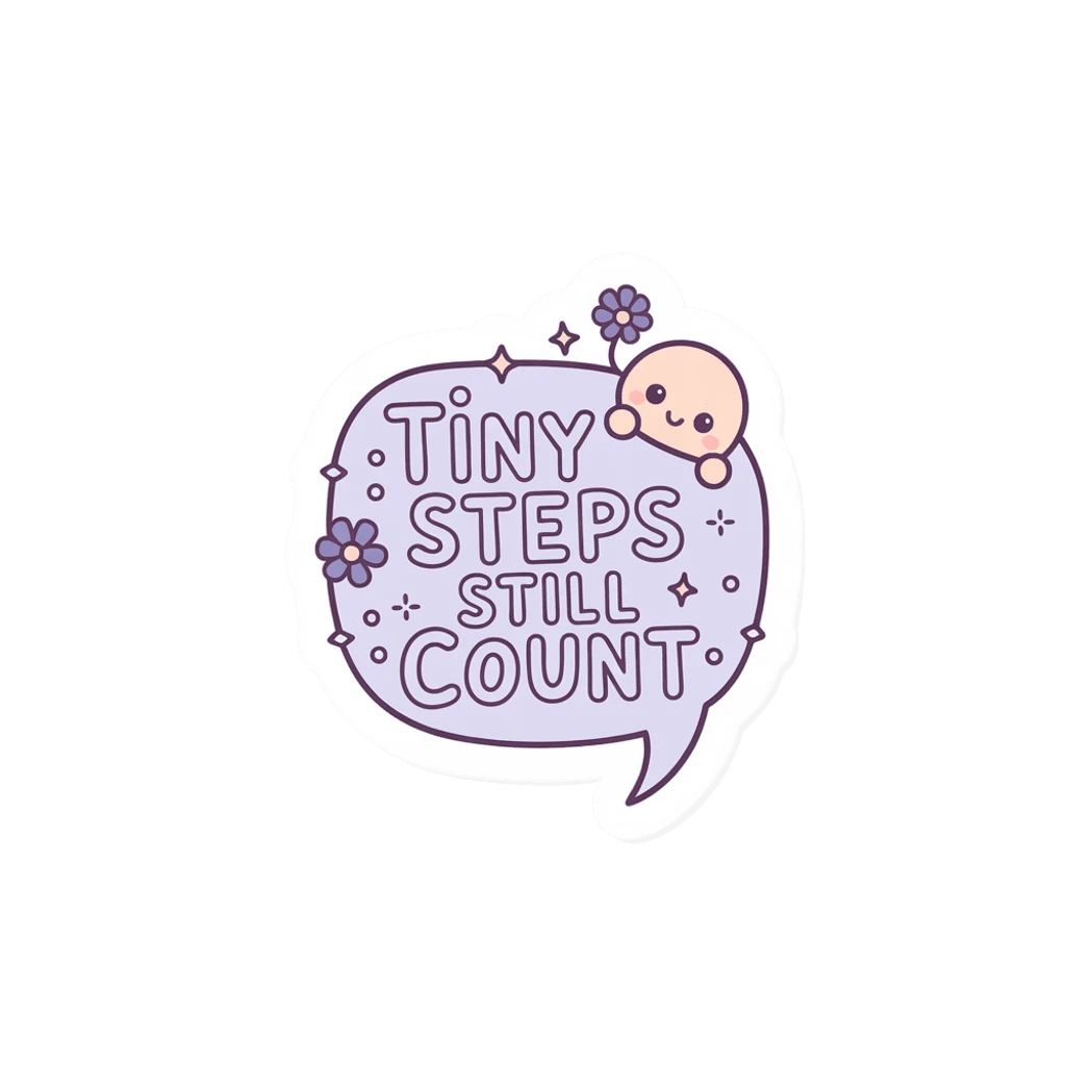 Tiny Steps Still Count Motivational Quote Sticker