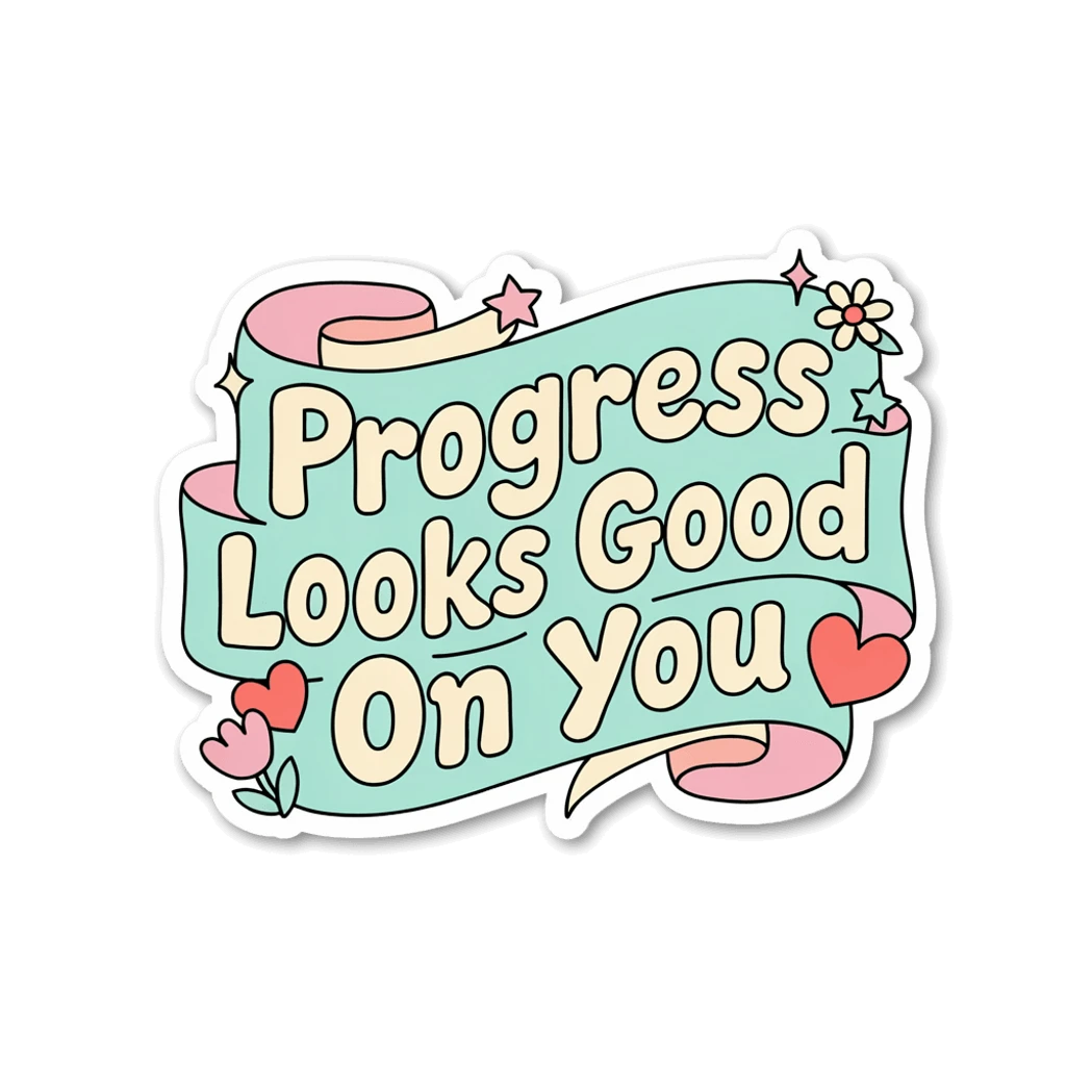 Motivational Progress Looks Good on You Sticker
