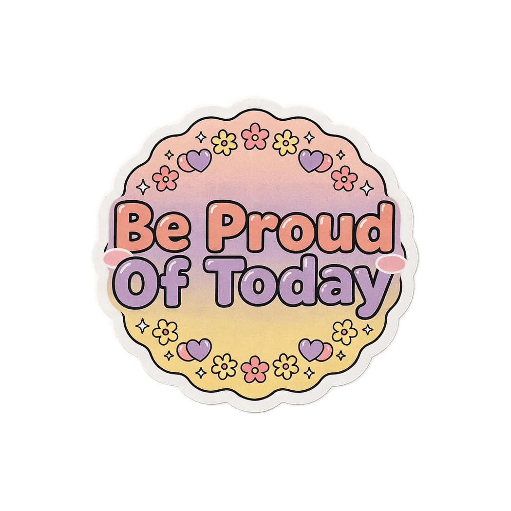 Be Proud Of Today Motivational Pastel Vinyl Sticker