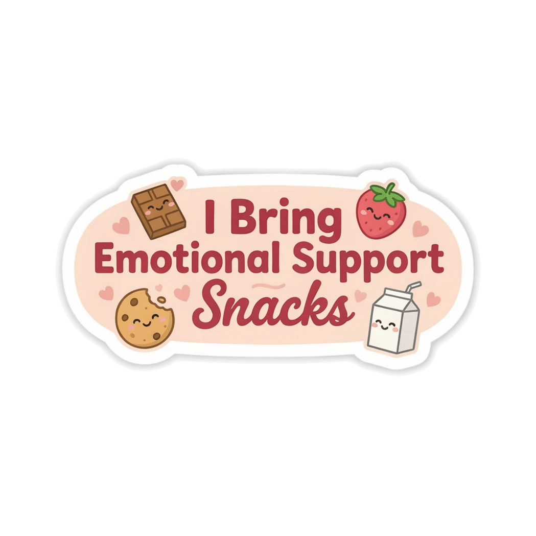 Emotional Support Snacks Cute Food Sticker