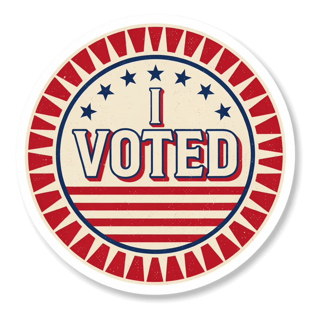 Retro I Voted Patriotic Election Vinyl Sticker
