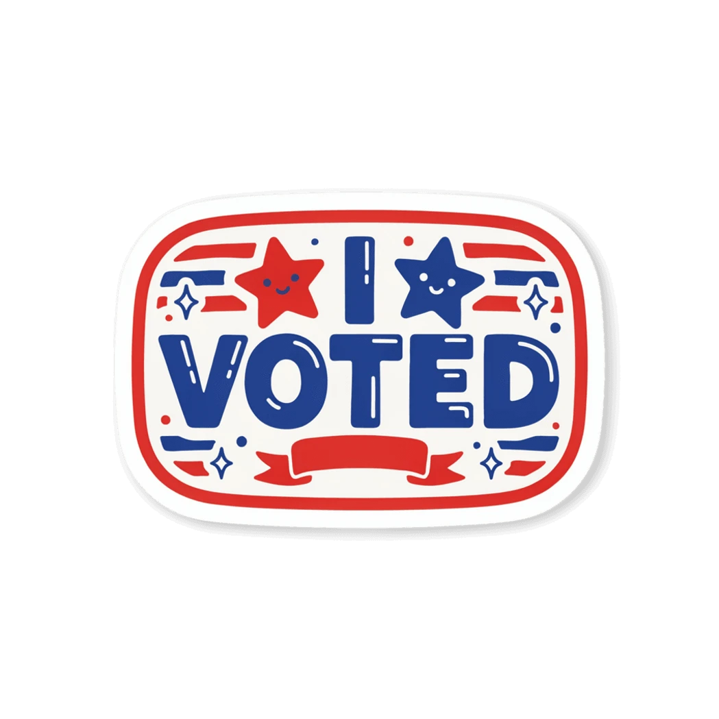 I Voted Patriotic Stars Red White Blue Sticker