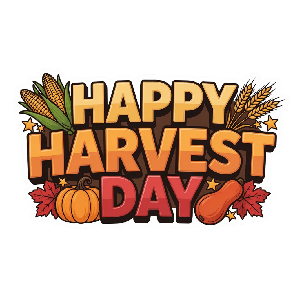 Happy Harvest Day Fall Pumpkin Autumn Sticker