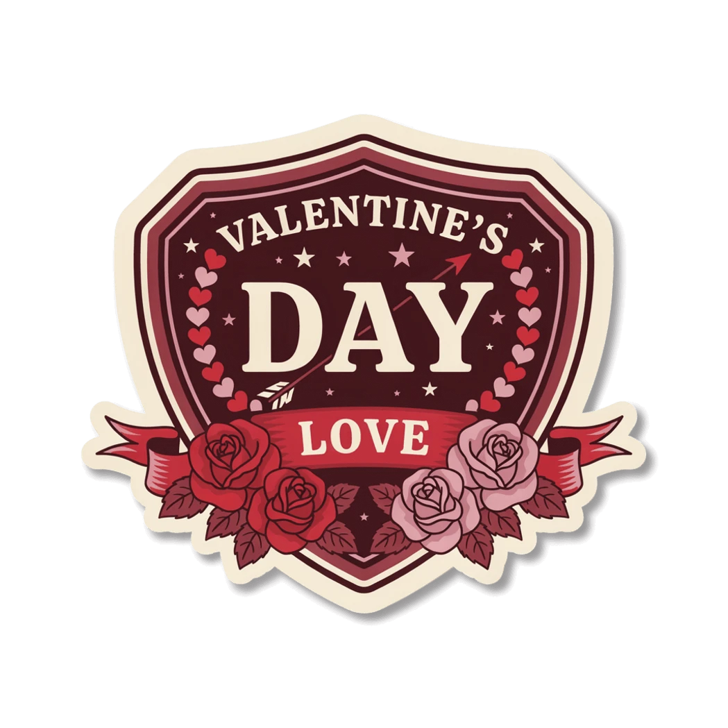 Valentine's Day Love Roses Sticker