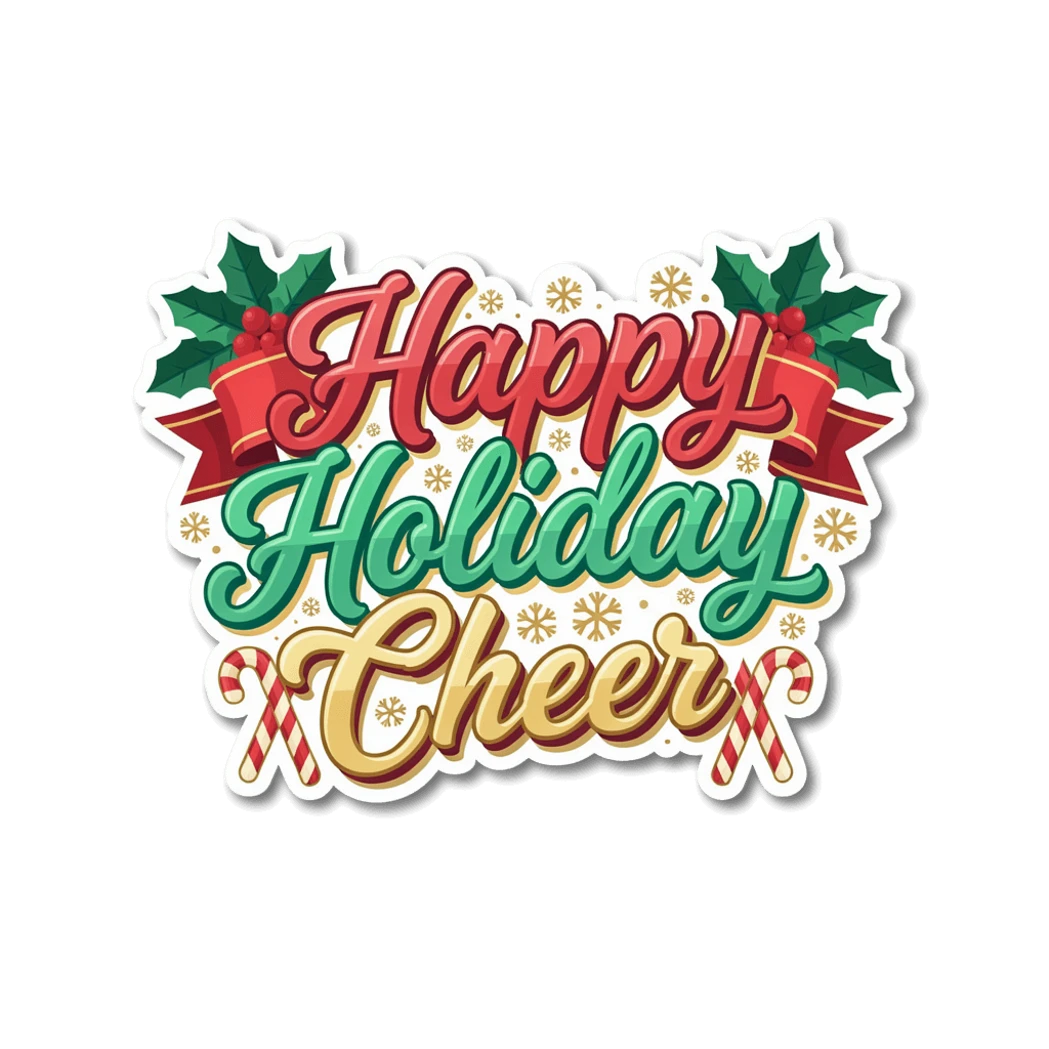 Happy Holiday Cheer Christmas Sticker