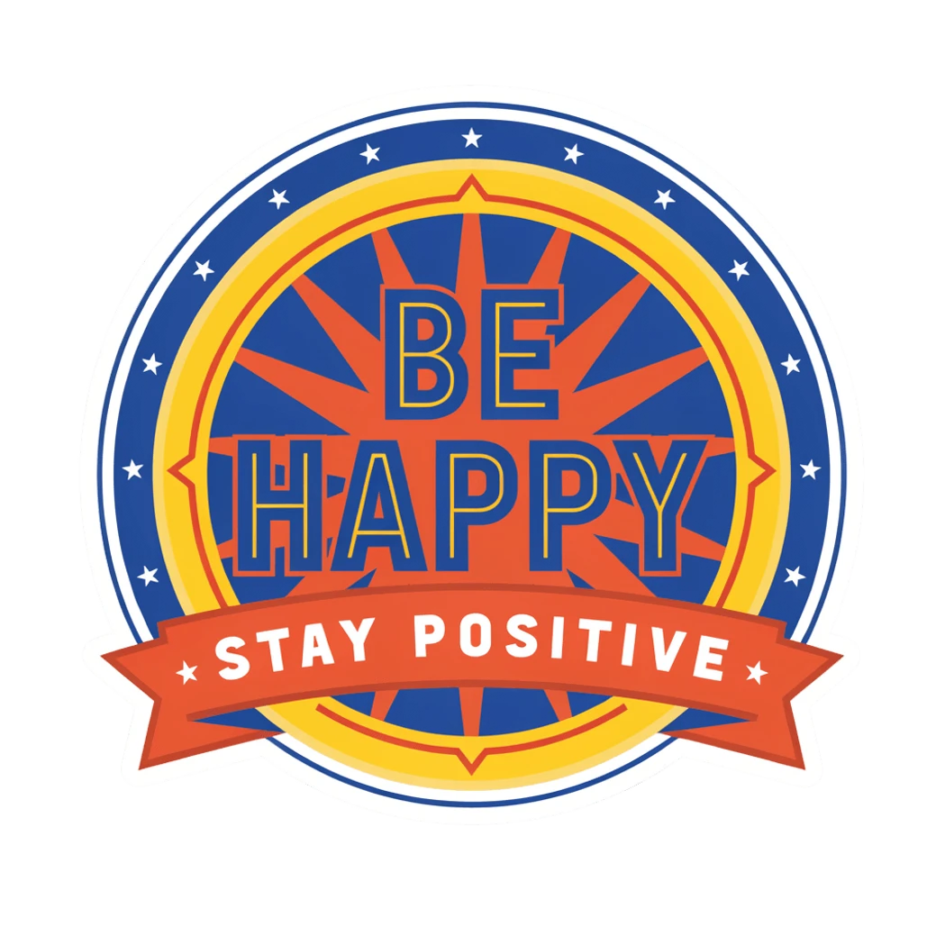Be Happy Stay Positive Vinyl Sticker