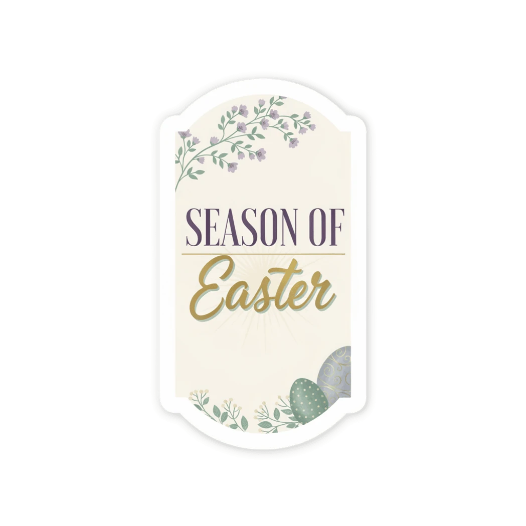 Season of Easter Floral Plaque Vinyl Sticker