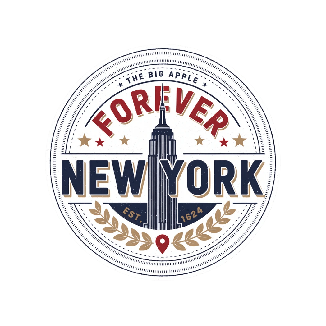 Vintage New York Badge Travel Vinyl Sticker