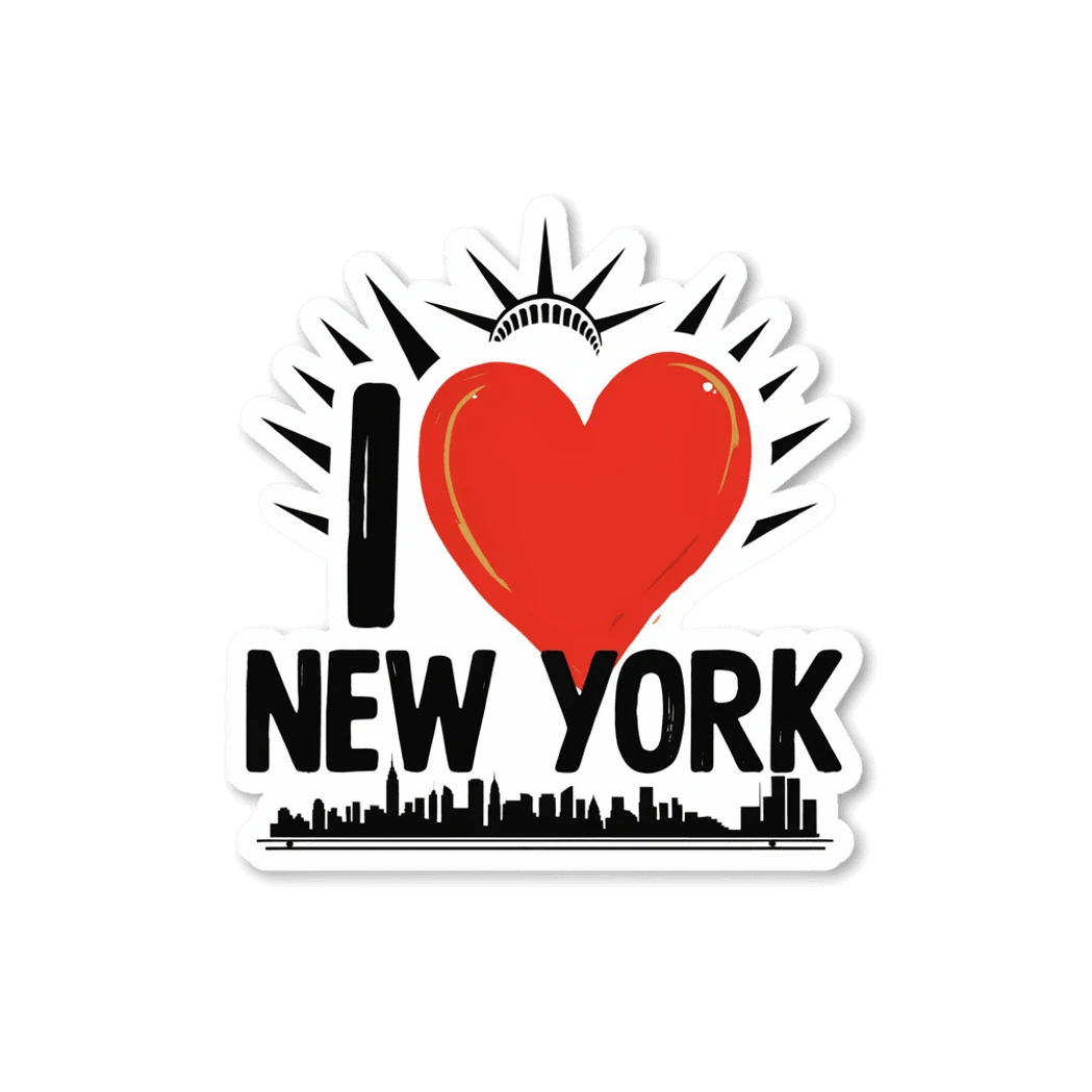 I Love New York Statue of Liberty Skyline Sticker
