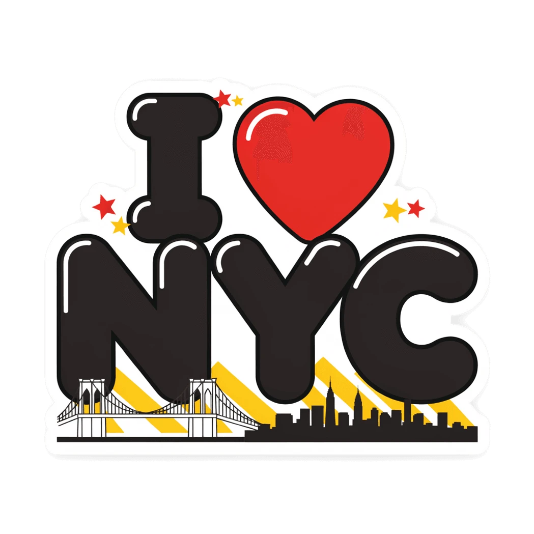 I Love NYC Skyline Travel Vinyl Sticker