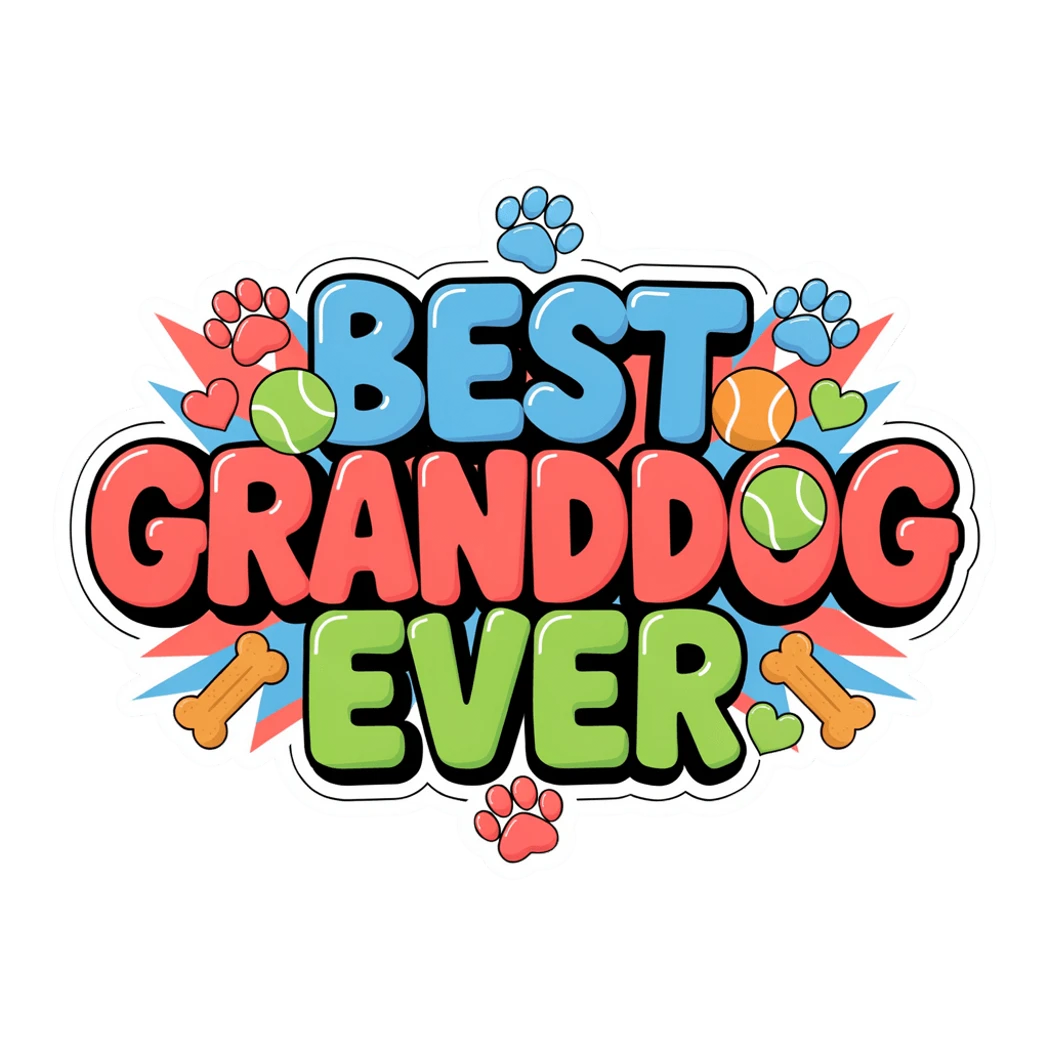 Best Granddog Ever Colorful Dog Lover Sticker