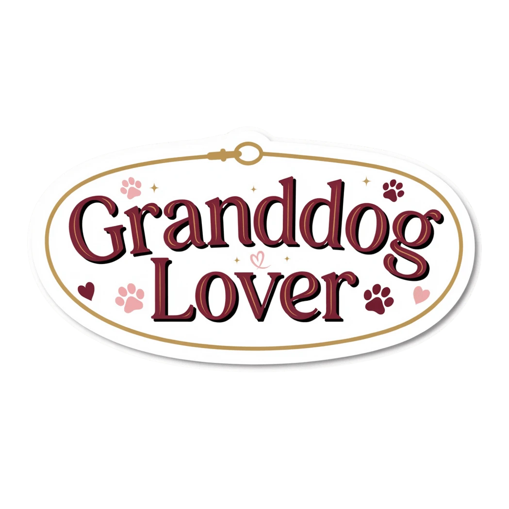 Granddog Lover Oval Dog Sticker
