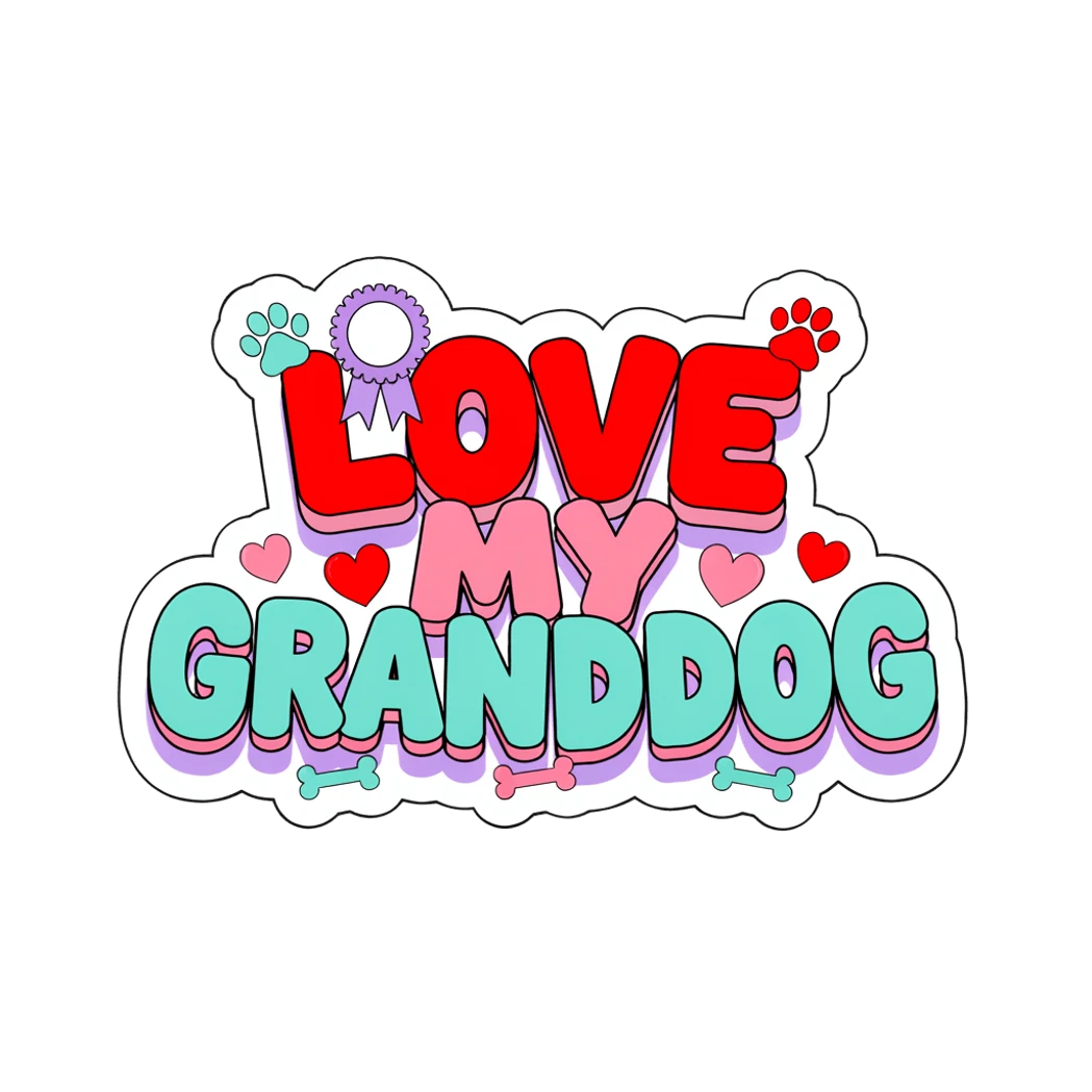 Love My Granddog Cute Dog Lover Sticker