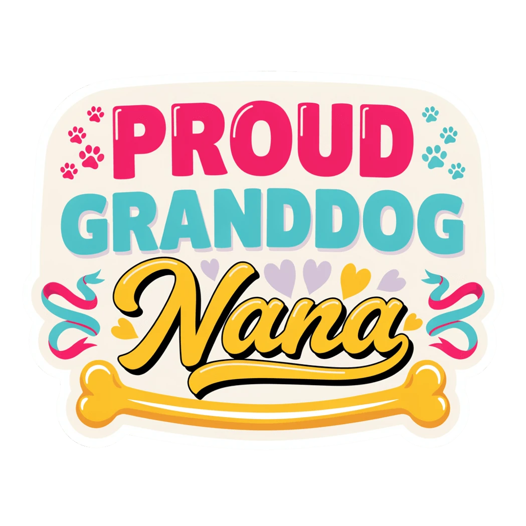 Proud Granddog Nana Dog Lover Vinyl Sticker