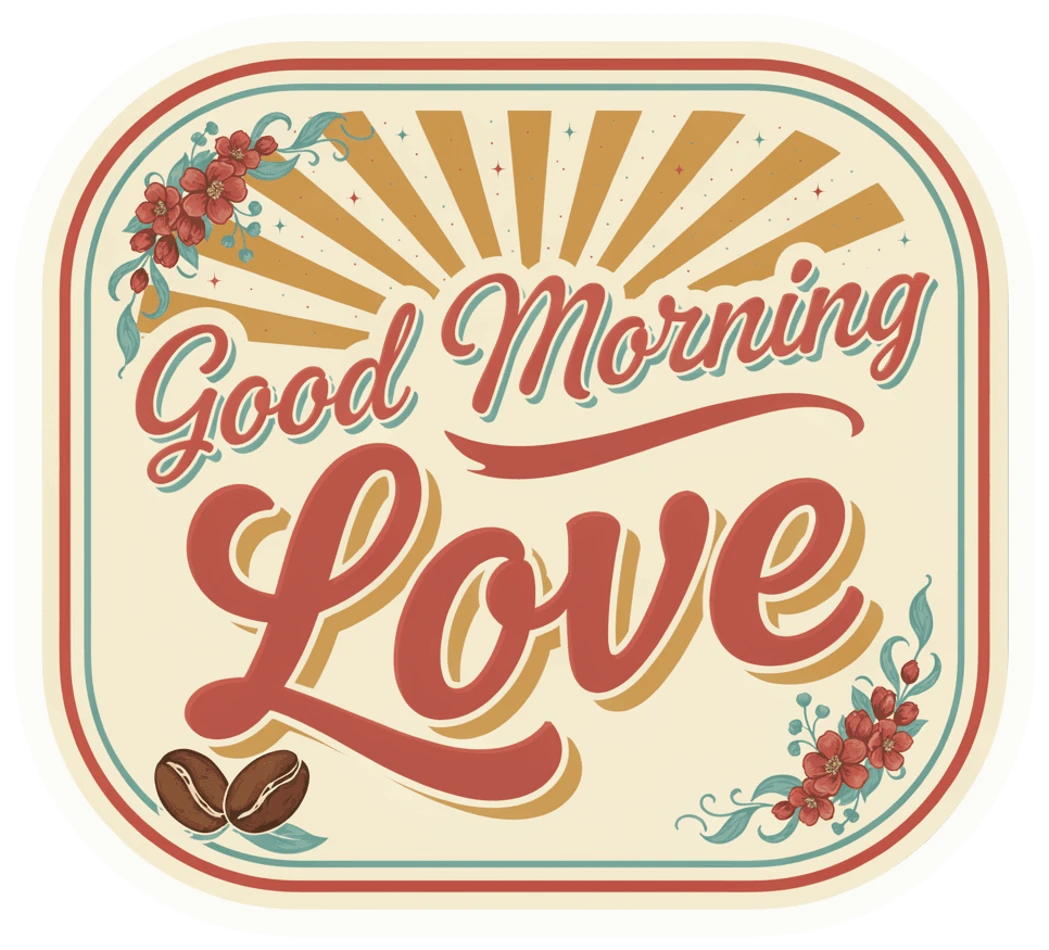 Retro Good Morning Love Vinyl Sticker
