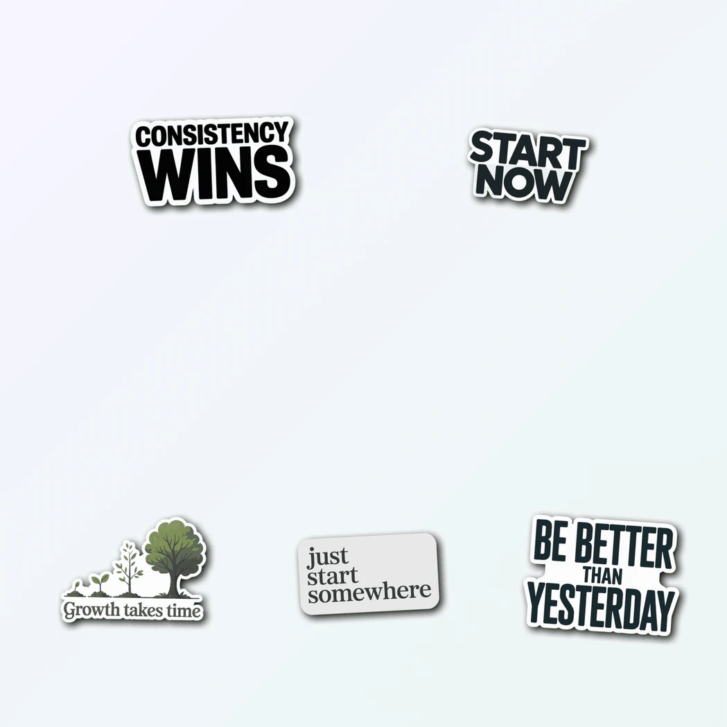 5 Quote Vinyl Stickers Pack
