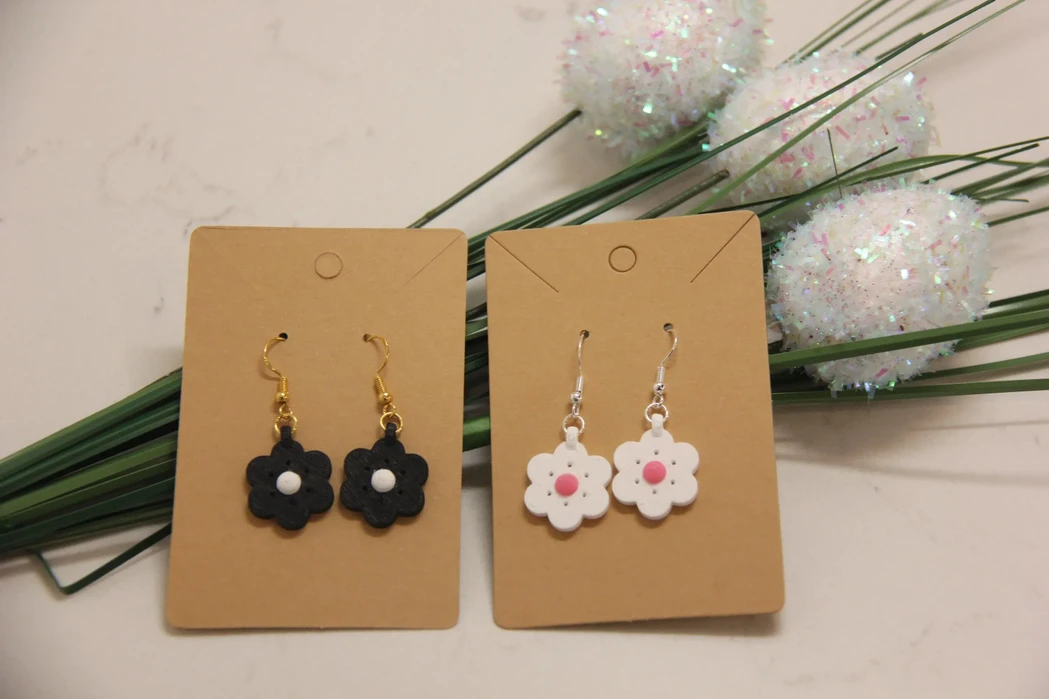 3D Printed Bloom Earrings - Trendy Lightweight Flower Drops