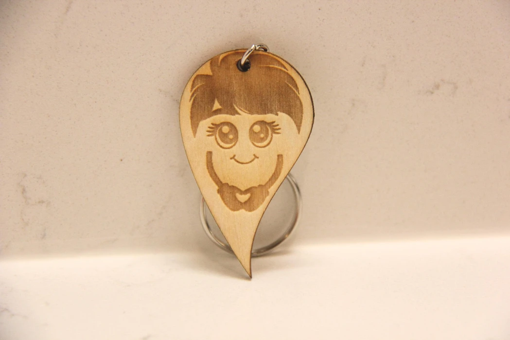 Kawaii Wooden Keychain - Cute Anime Character Charm