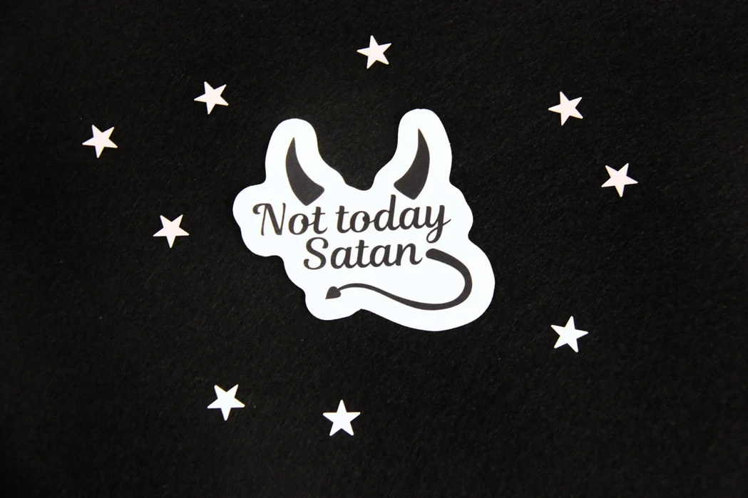 Not Today Satan Sticker - Fun Vinyl