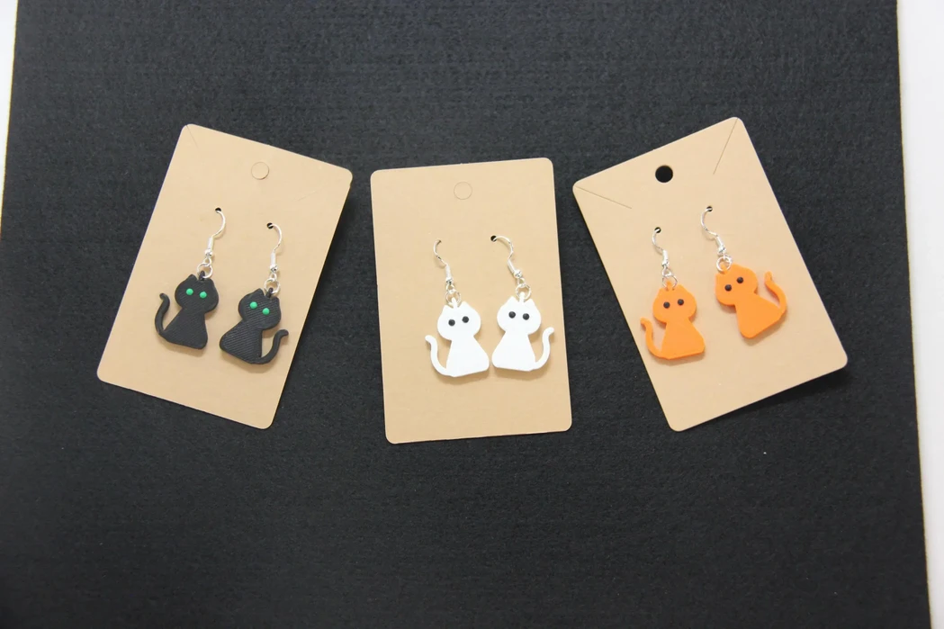Personalized Cute Cat Earrings – Customizable Cat Jewelry