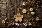 Personalized Wooden Flower Keychain with Custom Engraving