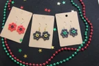 3D Printed Floral Dangle Earrings
