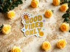 Good Vibes Only Smiley Sun Retro Sticker