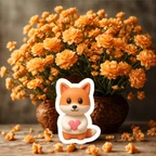 Cute Fox Sticker with Heart