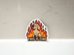 Funny Dog in Flames This Is Fine Sticker