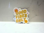 Good Vibes Only Smiley Sun Retro Sticker