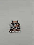 Funny AI Raccoon With Laptop I Asked AI First Sticker