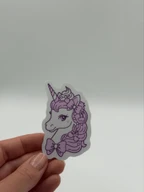 Cute Pink Unicorn With Bows and Cherries Sticker