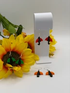 3D Printed Colorful Umbrella Dangle Earrings