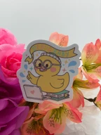 Cute Debug Baby Duck With Laptop Vinyl Sticker
