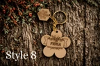 Personalized Wooden Flower Keychain with Custom Engraving