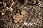 Personalized Wooden Flower Keychain with Custom Engraving