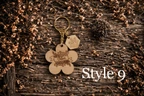 Personalized Wooden Flower Keychain with Custom Engraving