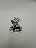 Cute Mountain Goat Stay Hard Motivational Sticker