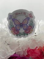 Pastel Butterfly Floral Bloom and Fly Sticker