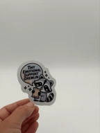 Cute Emotional Support Gremlin Raccoon Vinyl Sticker