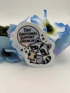 Cute Emotional Support Gremlin Raccoon Vinyl Sticker