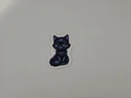 Cute Black Kitten With Big Purple Eyes Sticker