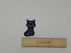 Cute Black Kitten With Big Purple Eyes Sticker