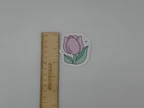Cute Pink Tulip Flower Vinyl Sticker