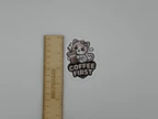 Cute Coffee First Cat With Tumbler Vinyl Sticker
