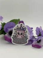 Hydrated and Delusional Kawaii Tumbler Vinyl Sticker