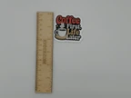Coffee First Life Later Retro Quote Sticker