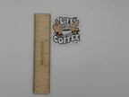 Life Happens After Coffee Retro Quote Sticker