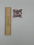 Delulu Is the Solulu Pink Cherry Quote Sticker