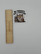 Funny Owl and Books Literature Vinyl Sticker